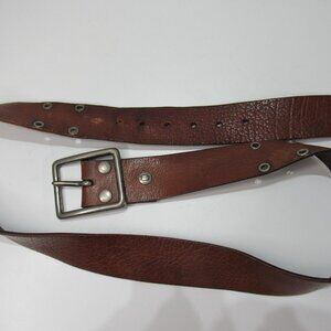 BKE Squared Buckle Belt Vortex B1698 38 Brown Pebbled Leather Hardware Classic